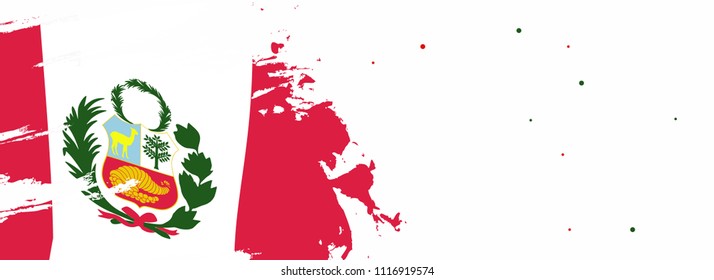 Independence Day of Peru Celebration Banner. 28 of July.