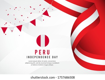 Independence Day of Peru Design Illustration Template. Design for banner, greeting cards or print.