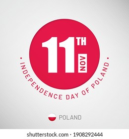 Independence day in Poland celebration on 11th November, Artistic typographic background for social media website promotion