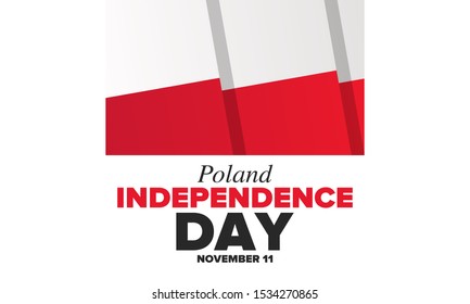 Independence Day in Poland. National happy holiday, celebrated annual in November 11. Polish flag. Patriotic elements. Poster, card, banner and background. Vector illustration