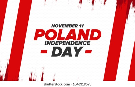 Independence Day in Poland. National happy holiday, celebrated annual in November 11. Polish flag. Patriotic elements. Poster, card, banner and background. Vector illustration