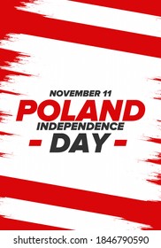 Independence Day in Poland. National happy holiday, celebrated annual in November 11. Polish flag. Patriotic elements. Poster, card, banner and background. Vector illustration
