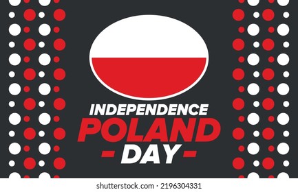 Independence Day in Poland. National happy holiday, celebrated annual in November 11. Polish flag. Patriotic elements. Poster, card, banner and background. Vector illustration