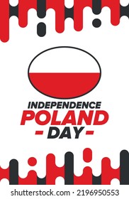 Independence Day in Poland. National happy holiday, celebrated annual in November 11. Polish flag. Patriotic elements. Poster, card, banner and background. Vector illustration
