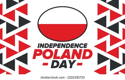 Independence Day in Poland. National happy holiday, celebrated annual in November 11. Polish flag. Patriotic elements. Poster, card, banner and background. Vector illustration