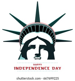 
Independence Day. Portrait. Statue of Liberty. USA.Download banner, layout. celebration. July 4. Flat banner.3D letter font.Red text Street Business. Green and black illustrations white background
