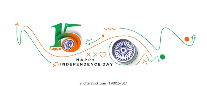 Independence Day Poster. 15 August Vector Modern Banner Illustration.