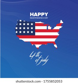 Independence Day poster in the United States 2020. July 4th holiday. Holiday banner. Illustration for the article. Banner, logo, postcard and news feed.