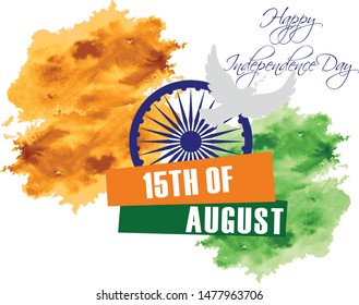 Independence day promotional solid banner and dove
