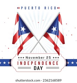 Independence Day of Puerto Rico with Flag