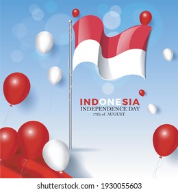 Independence Day of the Republic of Indonesia. 76 Years of Independence of the Republic of Indonesia. Flyer Design Illustration