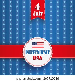 Independence day retro flyer with white emblem. Eps 10 vector file.