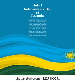 Independence Day of Rwanda vector illustration. Suitable for greeting card, poster and banner.