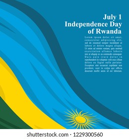 Independence Day of Rwanda vector illustration. Suitable for greeting card, poster and banner.