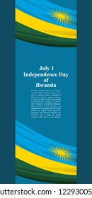 Independence Day of Rwanda vector illustration. Suitable for greeting card, poster and banner.