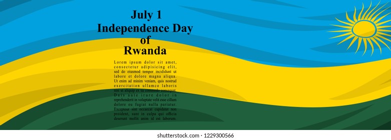 Independence Day of Rwanda vector illustration. Suitable for greeting card, poster and banner.