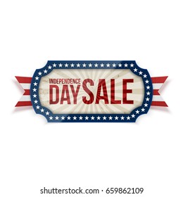 Independence Day Sale Banner on white Background