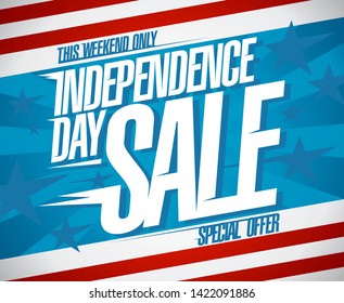 Independence day sale banner, special weekend offer design concept