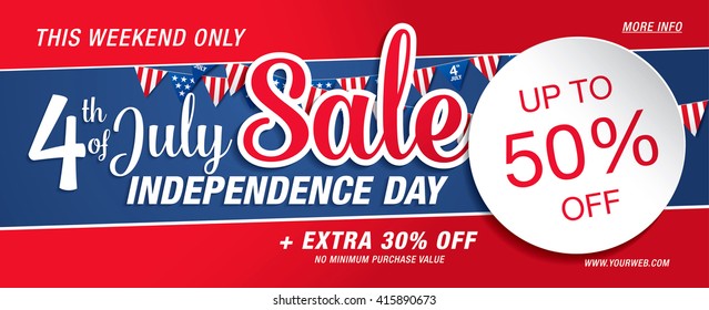 Independence day sale banner template design