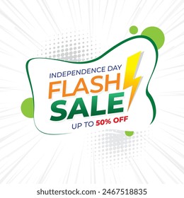 Independence day sale offer freedom flash sale banner Indian saffron and green background, Independence day greetings background