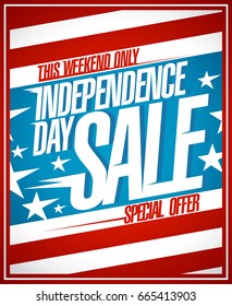 Independence day sale poster, special weekend offer design concept