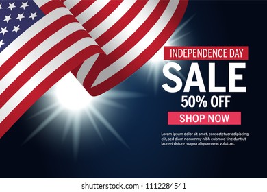 Independence Day sale sign vector template