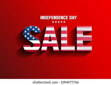 Independence Day Sale, vector illustration, you can place relevant content on the area.