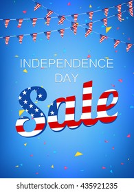 Independence Day Sale vector illustration.4th of July vector illustration.  Web banner