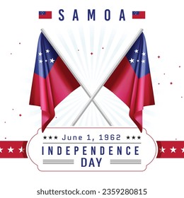 Día de la Independencia de Samoa con bandera