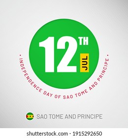 Independence day in Sao Tome and Principe celebration on 12th July, Artistic typographic background for social media website promotion svg