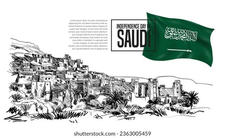 Independence Day Saudi, Vector Flag