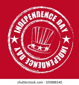 independence day seal over red background. vector illustration