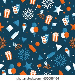 Independence day seamless pattern. 4th of July background. Vector illustration