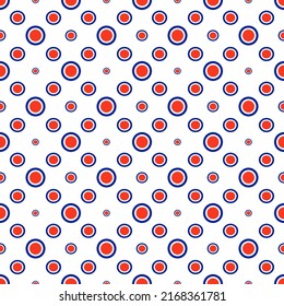 Independence Day seamless pattern. Dots vector background. Can be used in textile design, web design for making of clothes, accessories, decorative paper, wrapping, envelope; backpacks, etc
