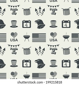  Independence Day seamless pattern. Vector illustration, EPS 8.