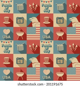 Independence Day seamless pattern. Vector illustration, EPS 8.