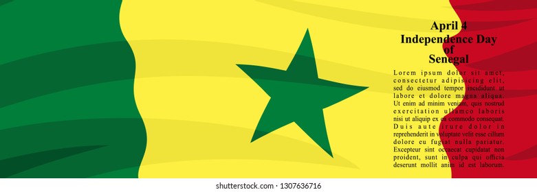 Independence day of Senegal vector illustration. Suitable for greeting card, poster and banner. 