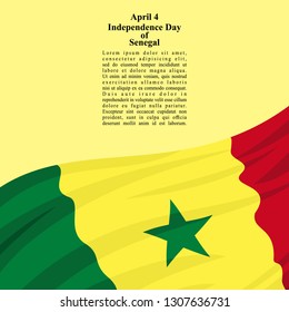 Independence day of Senegal vector illustration. Suitable for greeting card, poster and banner. 