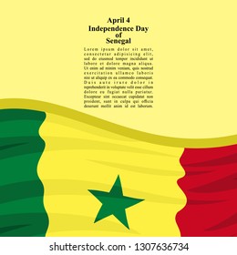 Independence day of Senegal vector illustration. Suitable for greeting card, poster and banner. 