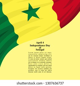 Independence day of Senegal vector illustration. Suitable for greeting card, poster and banner. 