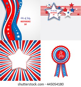 Independence day set. Independence day card. Holiday template for design banner,ticket, leaflet, card, poster and so on.