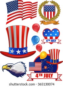 Independence Day.   Set of design elements