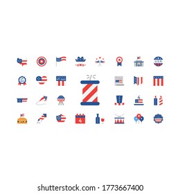 Independence Day set vector icon america vector