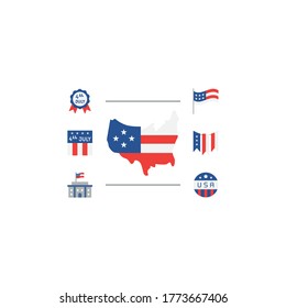 Independence Day set vector icon america vector
