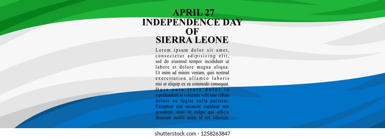 Independence Day of Sierra Leone vector illustration. Suitable for greeting card, poster and banner.