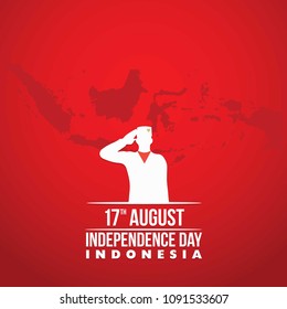 Independence Day with with Silhouette Man Saluting