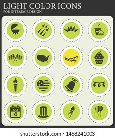Independence day simply symbols for web icons