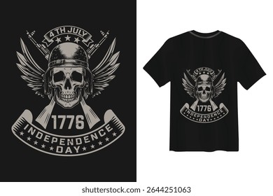 Independence day skull design for patriotic apparel