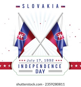Día de la Independencia de Eslovaquia con bandera