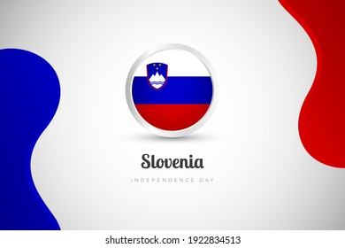 Independence day of Slovenia country with country flag geometric greeting background